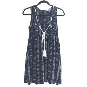 Re:named Sleeveless V-neck Tassel Boho Dress S